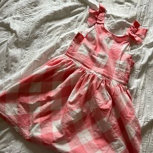 Girls pink gingham dress